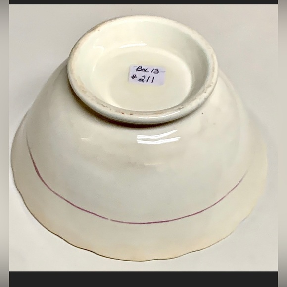 Rare Unmarked Unrecorded Pattern Gaudy Welsh Scalloped Floral Pedestal Bowl - Picture 8 of 9